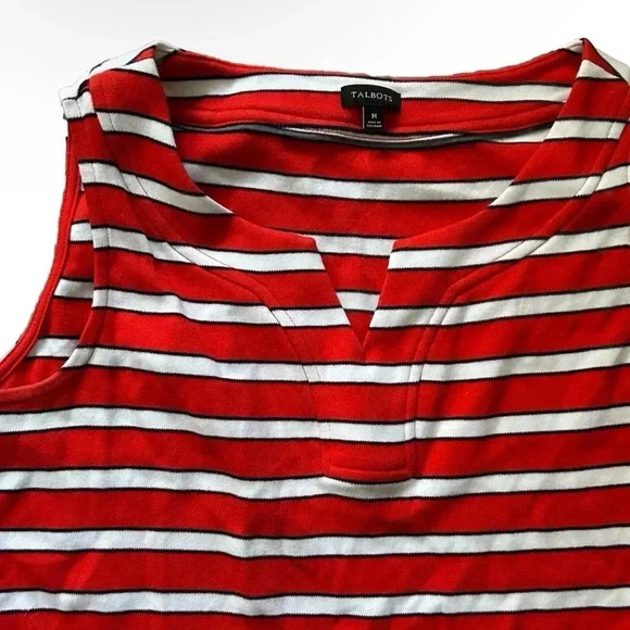 Women’s Talbots Striped Red White And Blue Tank Top Dress Size Medium - Picture 2 of 4